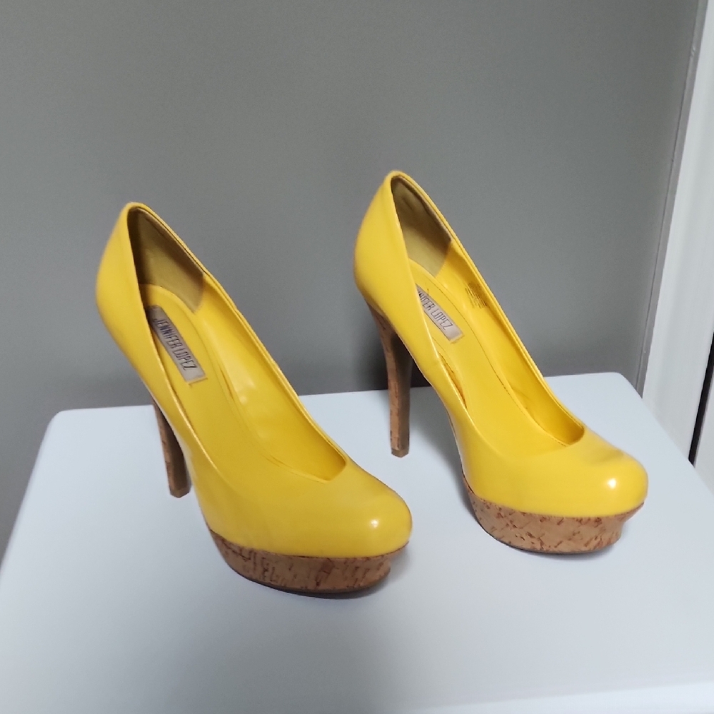 Yellow Platform Pumps